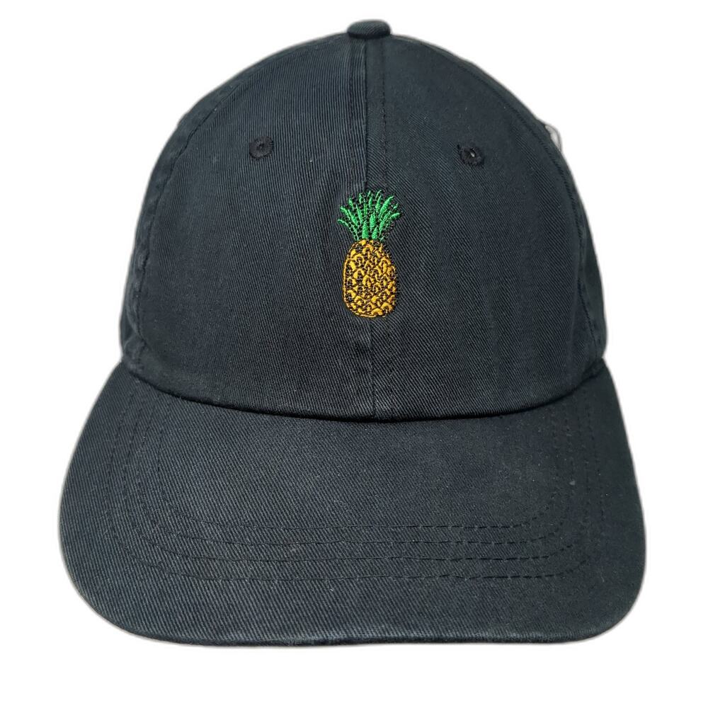 Pineapple Slideback Hat Solid Black One Size Adju… - image 1